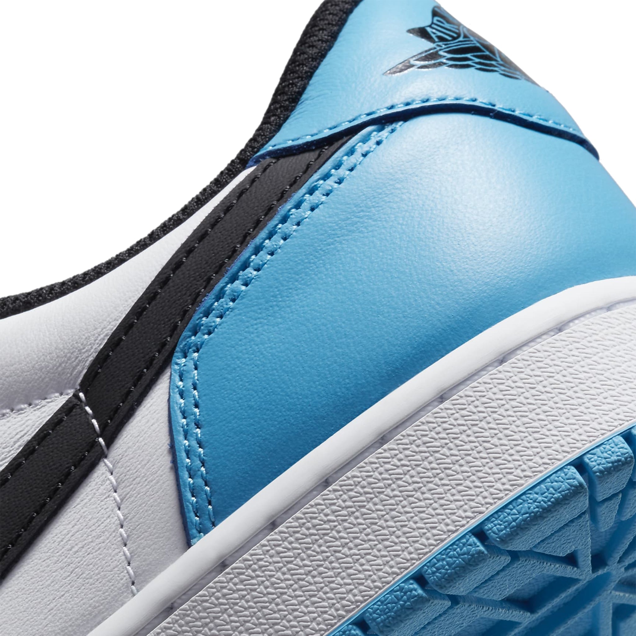 Logo view of Air Jordan 1 Low Vintage OG Black Dark Powder Blue CZ0790-104